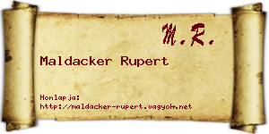 Maldacker Rupert névjegykártya